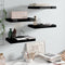 vidaXL - Wandschappen - zwevend - 4 - st - 40x23x3,8 - cm - MDF - hoogglans - zwart