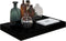 vidaXL - Wandschappen - zwevend - 4 - st - 40x23x3,8 - cm - MDF - hoogglans - zwart