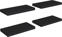 vidaXL - Wandschappen - zwevend - 4 - st - 50x23x3,8 - cm - MDF - zwart