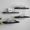 vidaXL - Wandschappen - zwevend - 4 - st - 50x23x3,8 - cm - MDF - zwart