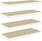 vidaXL - Wandschappen - zwevend - 4 - st - 60x23,5x3,8 - cm - MDF - eikenkleurig - wit