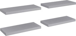 vidaXL - Wandschappen - zwevend - 4 - st - 60x23,5x3,8 - cm - MDF - grijs