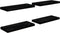 vidaXL - Wandschappen - zwevend - 4 - st - 60x23,5x3,8 - cm - MDF - hoogglans - zwart
