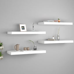 vidaXL - Wandschappen - zwevend - 4 - st - 60x23,5x3,8 - cm - MDF - wit