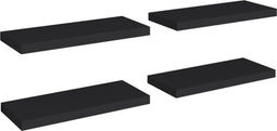 vidaXL - Wandschappen - zwevend - 4 - st - 60x23,5x3,8 - cm - MDF - zwart