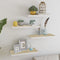 vidaXL - Wandschappen - zwevend - 4 - st - 60x23,5x3,8 - cm - MDF - eikenkleurig - wit