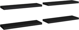 vidaXL - Wandschappen - zwevend - 4 - st - 80x23,5x3,8 - cm - MDF - zwart