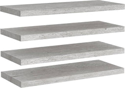 vidaXL - Wandschappen - zwevend - 4 - st - 80x23,5x3,8 - cm - MDF - betongrijs