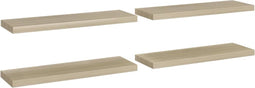 vidaXL - Wandschappen - zwevend - 4 - st - 80x23,5x3,8 - cm - MDF - eikenkleurig