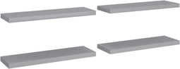 vidaXL - Wandschappen - zwevend - 4 - st - 80x23,5x3,8 - cm - MDF - grijs