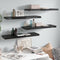 vidaXL - Wandschappen - zwevend - 4 - st - 80x23,5x3,8 - cm - MDF - hoogglans - zwart