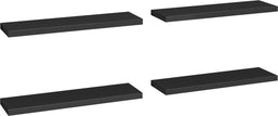 vidaXL - Wandschappen - zwevend - 4 - st - 90x23,5x3,8 - cm - MDF - zwart
