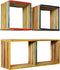 vidaXL - Wandschappenset - massief - gerecycled - teakhout - meerkleurig - 3-delig