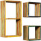 vidaXL - Wandschappenset - massief - gerecycled - teakhout - meerkleurig - 3-delig