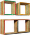 vidaXL - Wandschappenset - massief - gerecycled - teakhout - meerkleurig - 3-delig