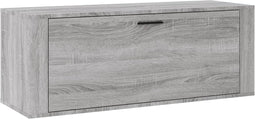 vidaXL - Wandschoenenkast - 100x35x38 - cm - bewerkt - hout - grijs - sonoma