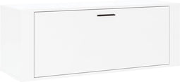 vidaXL - Wandschoenenkast - 100x35x38 - cm - bewerkt - hout - hoogglans - wit