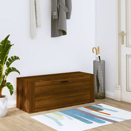 vidaXL - Wandschoenenkast - 100x35x38 - cm - bewerkt - hout - betongrijs