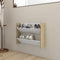 vidaXL - Wandschoenenkast - 60x18x90 - cm - bewerkt - hout - hoogglans - zwart