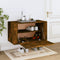 vidaXL - Wandschoenenkast - 70x35x38 - cm - massief - grenenhout - gerookt - eiken