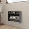 vidaXL - Wandschoenenkast - 80x18x60 - cm - bewerkt - hout - hoogglans - grijs