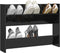 vidaXL - Wandschoenenkast - 80x18x60 - cm - bewerkt - hout - hoogglans - zwart