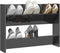 vidaXL - Wandschoenenkast - 80x18x60 - cm - bewerkt - hout - hoogglans - grijs
