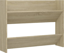 vidaXL - Wandschoenenkast - 80x18x60 - cm - bewerkt - hout - sonoma - eikenkleurig