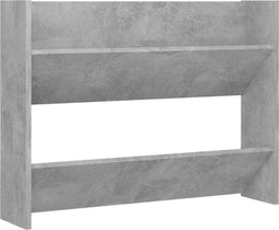 vidaXL - Wandschoenenkast - 80x18x60 - cm - bewerkt - hout - betongrijs