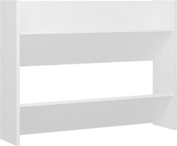 vidaXL - Wandschoenenkast - 80x18x60 - cm - bewerkt - hout - wit
