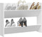 vidaXL - Wandschoenenkast - 80x18x60 - cm - bewerkt - hout - wit