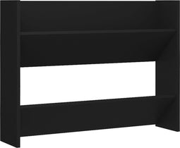 vidaXL - Wandschoenenkast - 80x18x60 - cm - bewerkt - hout - zwart