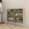 vidaXL - Wandschoenenkast - 80x18x90 - cm - bewerkt - hout - wit