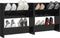 vidaXL - Wandschoenenkasten - 2 - st - 60x18x60 - cm - hout - hoogglans - zwart