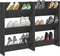 vidaXL - Wandschoenenkasten - 2 - st - 60x18x90 - cm - bewerkt - hout - grijs