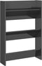 vidaXL - Wandschoenenkasten - 2 - st - 60x18x90 - cm - hout - hoogglans - grijs