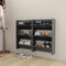 vidaXL - Wandschoenenkasten - 2 - st - 60x18x90 - cm - hout - hoogglans - grijs