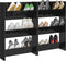 vidaXL - Wandschoenenkasten - 2 - st - 60x18x90 - cm - hout - hoogglans - zwart