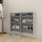 vidaXL - Wandschoenenkasten - 2 - st - 80x18x60 - cm - hout - hoogglans - grijs