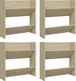 vidaXL - Wandschoenenkasten - 4 - st - 60x18x60 - cm - bewerkt - hout - sonoma - eiken
