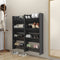 vidaXL - Wandschoenenkasten - 4 - st - 60x18x60 - cm - bewerkt - hout - grijs