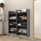 vidaXL - Wandschoenenkasten - 4 - st - 60x18x60 - cm - hout - hoogglans - grijs