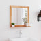 vidaXL - Wandspiegel - 55x55 - cm - massief - walnotenhout