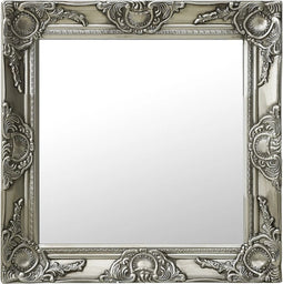 vidaXL - Wandspiegel - barok - stijl - 50x50 - cm - zilverkleurig