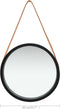 vidaXL - Wandspiegel - met - band - 40 - cm - zwart