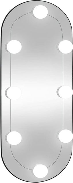vidaXL - Wandspiegel - met - LED's - ovaal - 25x60 - cm - glas
