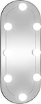 vidaXL - Wandspiegel - met - LED's - ovaal - 25x60 - cm - glas