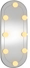 vidaXL - Wandspiegel - met - LED's - ovaal - 25x60 - cm - glas