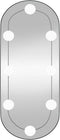 vidaXL - Wandspiegel - met - LED's - ovaal - 25x60 - cm - glas