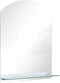 vidaXL - Wandspiegel - met - schap - 50x70 - cm - gehard - glas